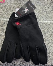 New With Tags SPYDER Core Conduct Gloves Black Red Logo Size L/XL Large Extra L