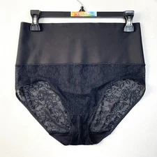 NWOT Maidenform Women's XL Tame Your Tummy Firm Control Brief DM0051 Black