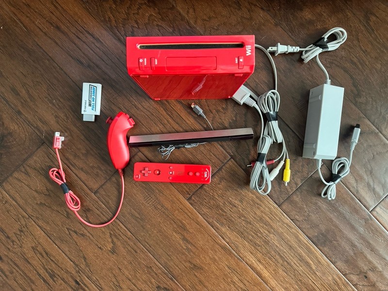 Nintendo Wii Red RVL-001 Mario Bros 25th Anniversary Edition Console -