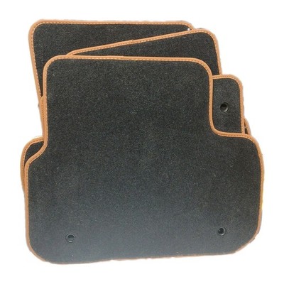 OEM LAND Range ROVER 2014-2023 Set Four Carpeted Floor Mats Black  Brown Trim 