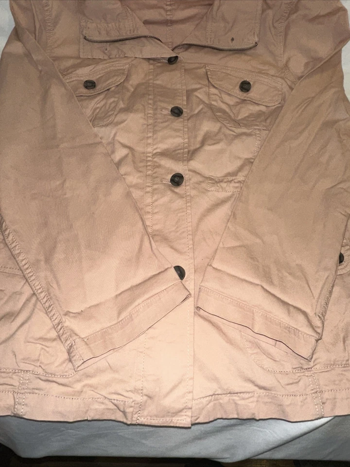 Женская куртка Sonoma XL из розовой хлопковой смеси на молнии - Изображение 2 из 4