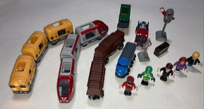 Genuine Brio World Lot 20 Trains Vehicles Cars Freight Wagons Figures  #33052