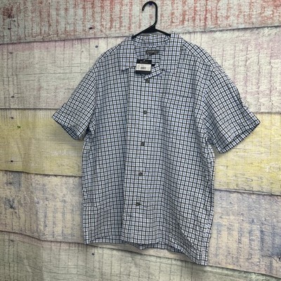 Eddie Bauer Cruise Crew Seesuc Peak blue Size Large Bottom Down Shirt
