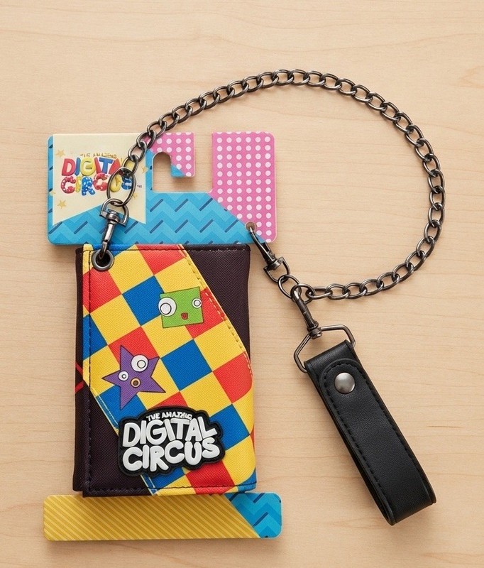 The Amazing Digital Circus Jax & Gloinks Trifold Wallet With Chain NWT