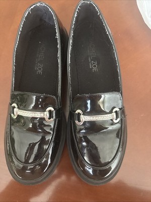 Rachel Zoe Kids Size 4 Girls Patent Glossy Oxford Loafers  Black