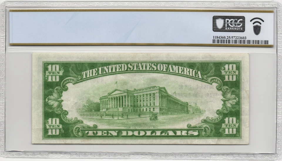 1929 Philadelphia Pennsylvania $10 National Banknote Charter 1 PCGS VF 25 - Image 2 of 2