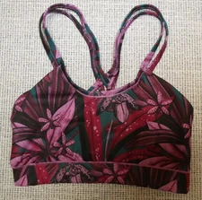 Janji women's multi-colored floral print stretch crossback sports bra Sz XS