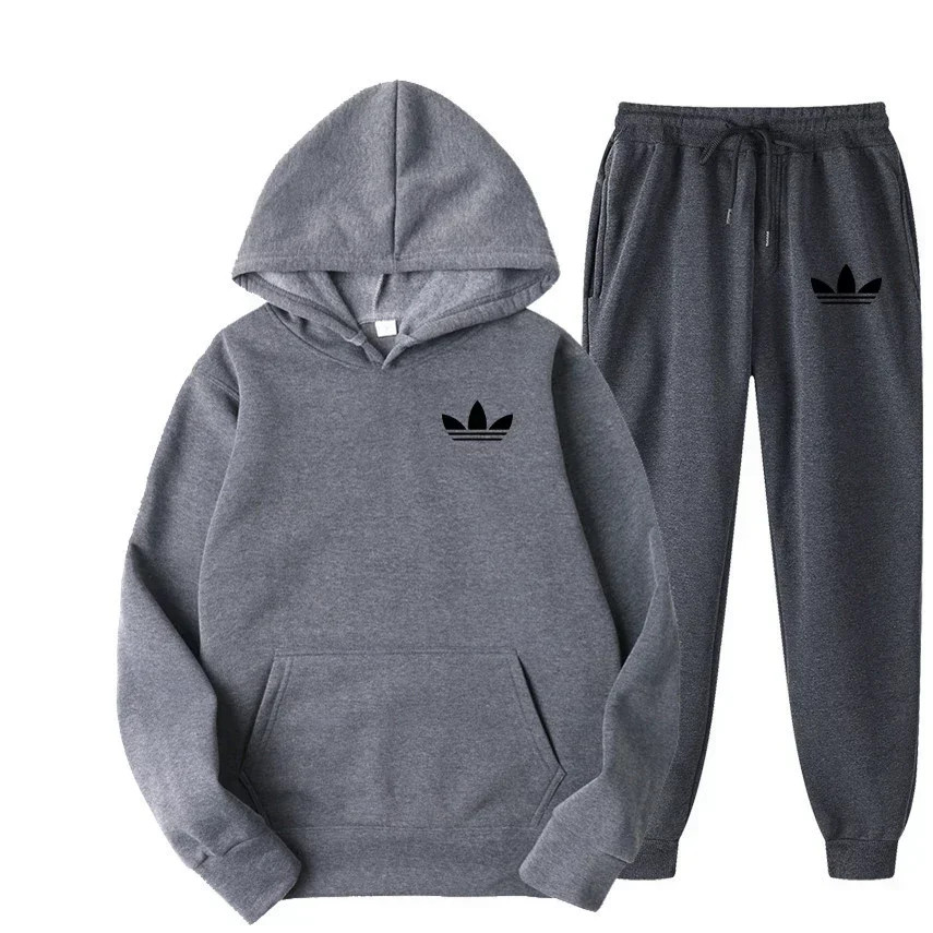 2025 Men&rsquo;s Hooded Tracksuit Set Jogging Sportswear Casual Two-Piece Outfit