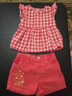 Girls Sz 12m Embroidered Shorts And Snap Back Tank Top — photo 1