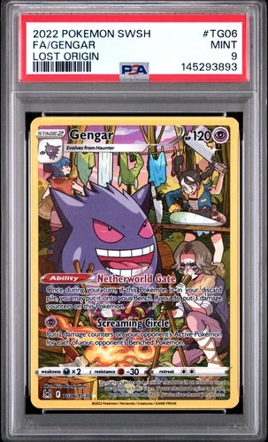 2022 POKEMON SWORD & SHIELD LOST ORIGIN #TG06 FULL ART/GENGAR PSA 9