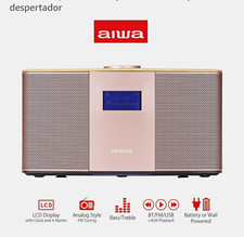 Aiwa Exos 5 Wireless Hi-Fi Audio System Bluetooth FM USB AUX Remote 20W