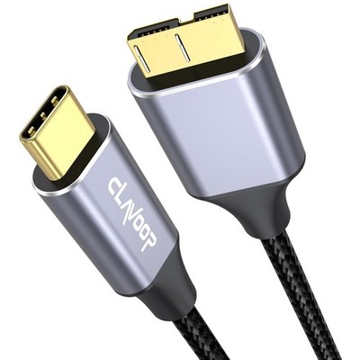 External Hard Drive Cable USB C 1.5FT, 10Gbps Micro B 3.0 to Type C Cord Wire Re