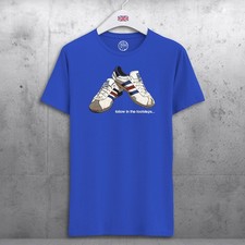 Follow In The Footstep Organic Cotton T-shirt for Fans of Glasgow Rangers