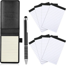 10 Pcs Mini Pocket Notepad Holder Set Included Small Leather Pocket Notebook ...