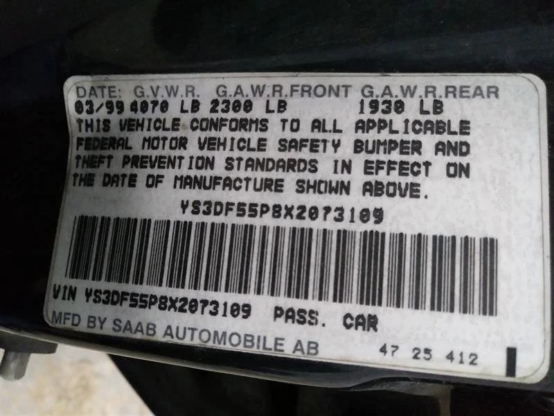 Puerta delantera izquierda del conductor hatchback 5 puertas compatible con 99-03 SAAB 9-3 311134 Foto 4 de 4