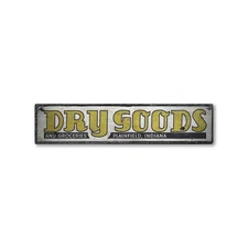 Dry Goods & Groceries, Custom Store - Rustic Distressed Wood Sign