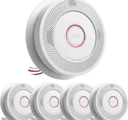 Siterwell A8612B-6AR Smoke & Carbon Monoxide Detector Voice Alert | 5-Pack
