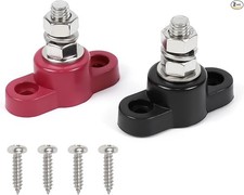 2PCS Single Stud Battery Junction Posts Block, 12V 5/16" Insulated Battery Cable