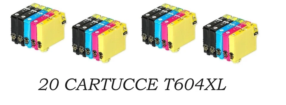 20 CARTUCCE 604XL PER EPSON WF-2910 WF-2950 WF-2930 XP-2200 XP-4200