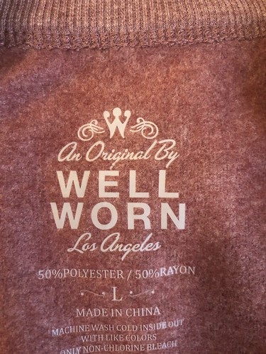 Well Worn Las Angeles Sweatshirt Nap Queen Size Large - Picture 6 of 7