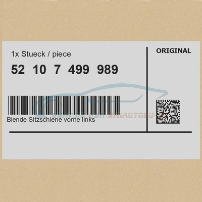 Original BMW 52107499989 - Blende Sitzschiene vorne links | eBay