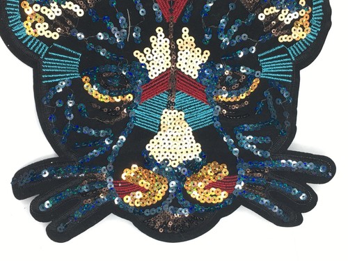 Sequin panther Sew-on Patch 9-1/4" x 8-1/2"-Ships fast from USA - Picture 3 of 6