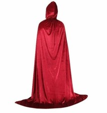 Halloween Samt Umhang Kapuze Cape Lang Elegant Kleid Hexe Kostüme Cosplay Mantel