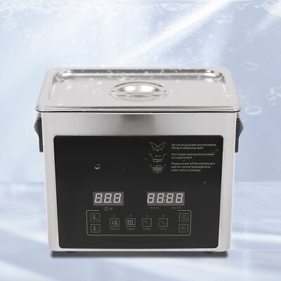 100W 3.2L Ultrasonic Jewelry Cleaner Lab Glasses Watches Heated Cleaning Machine