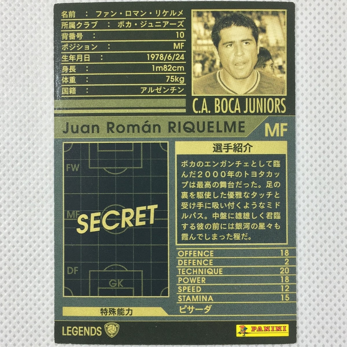 Panini WCCF 2006-07 Juan Roman Riquelme Boca Juniors LEGENDS
