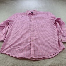 Lauren Ralph Lauren Mens Adult 18 Pink White Casual Button Up Dress Shirt