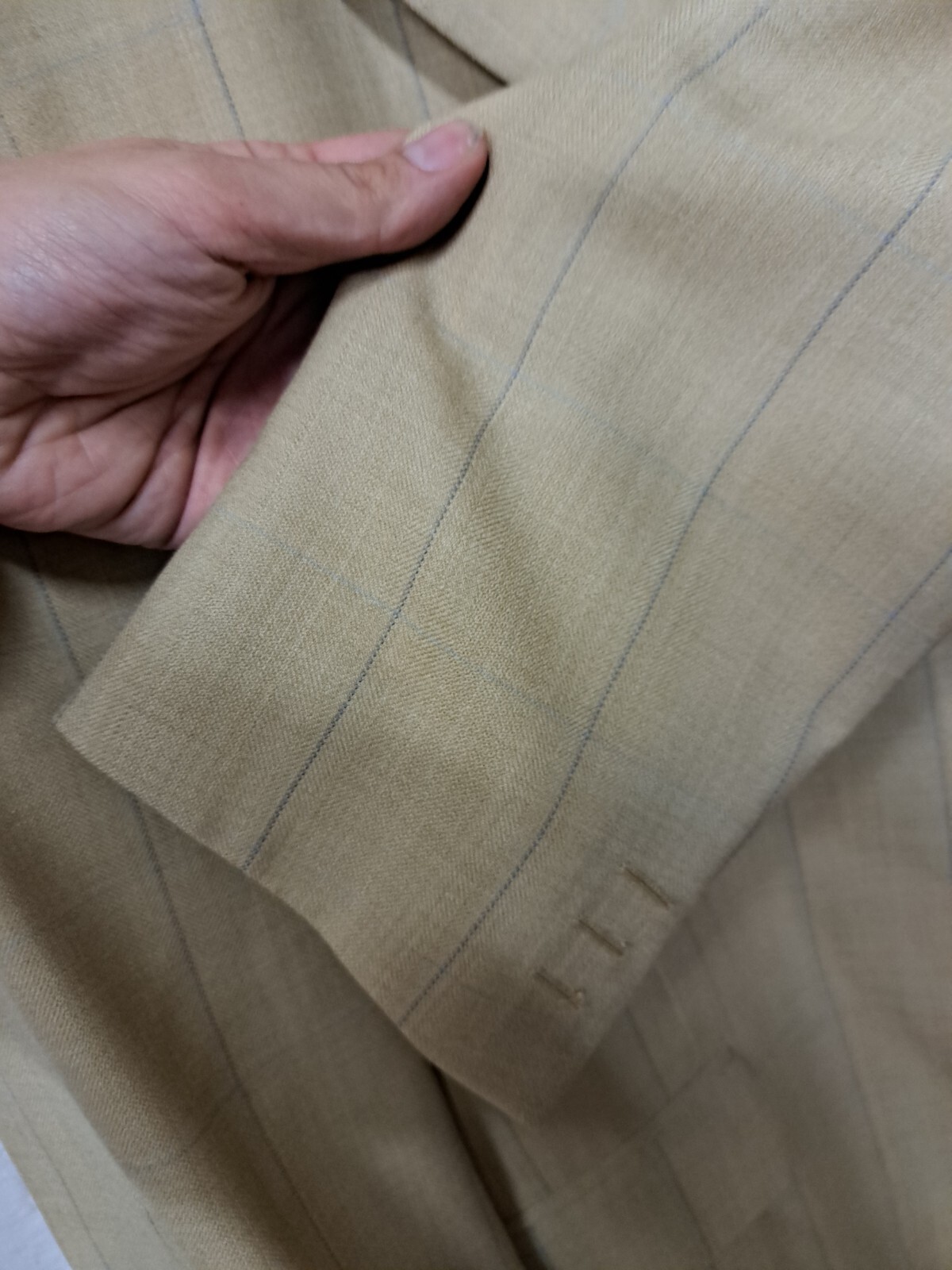 FILA GIEVES HAWKES GIACCA BLAZER CHECK UK 46 FINESTRA BEIGE SAVILE ROW LONDRA