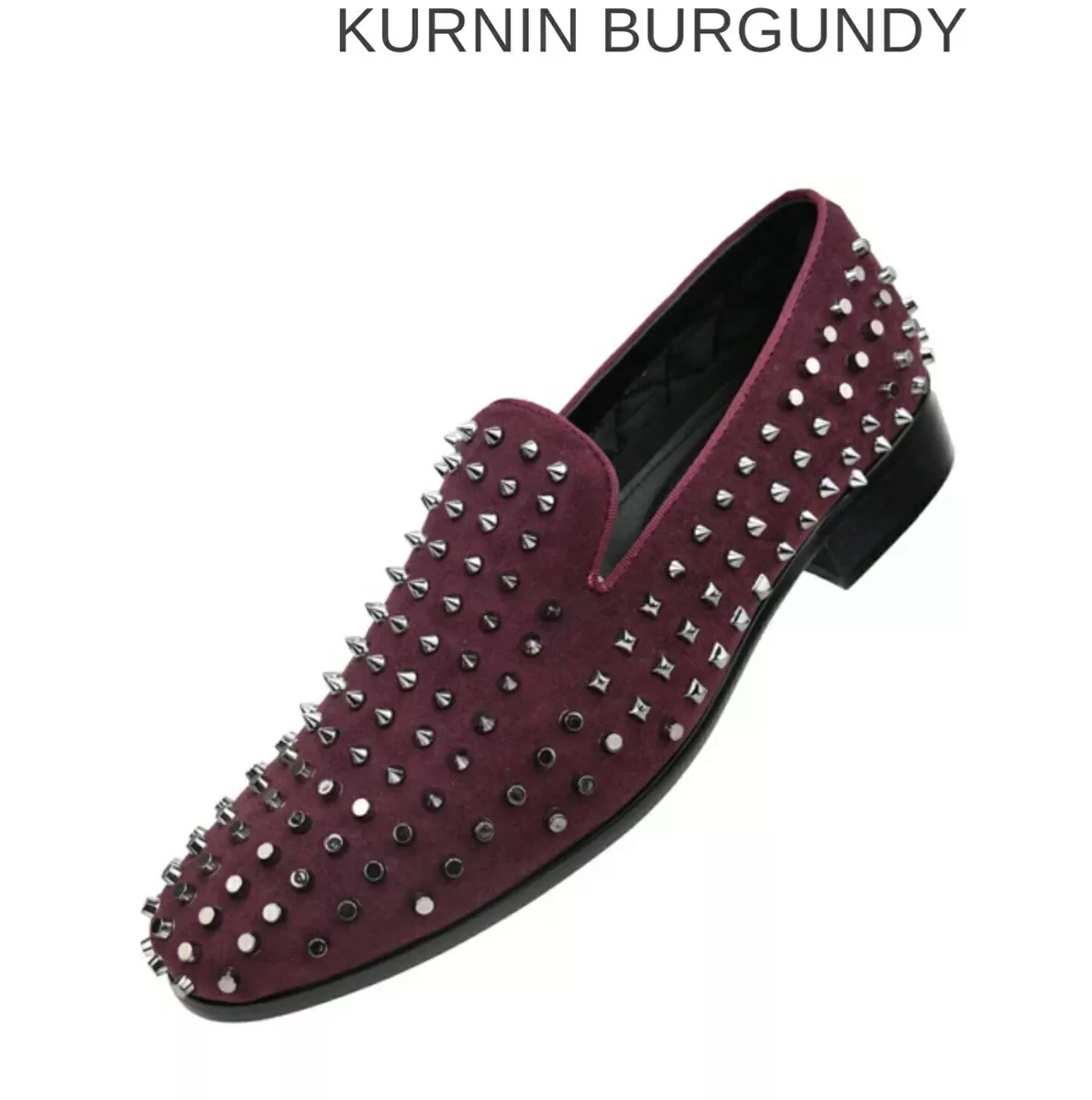 Maroon loafers with best sale spikes