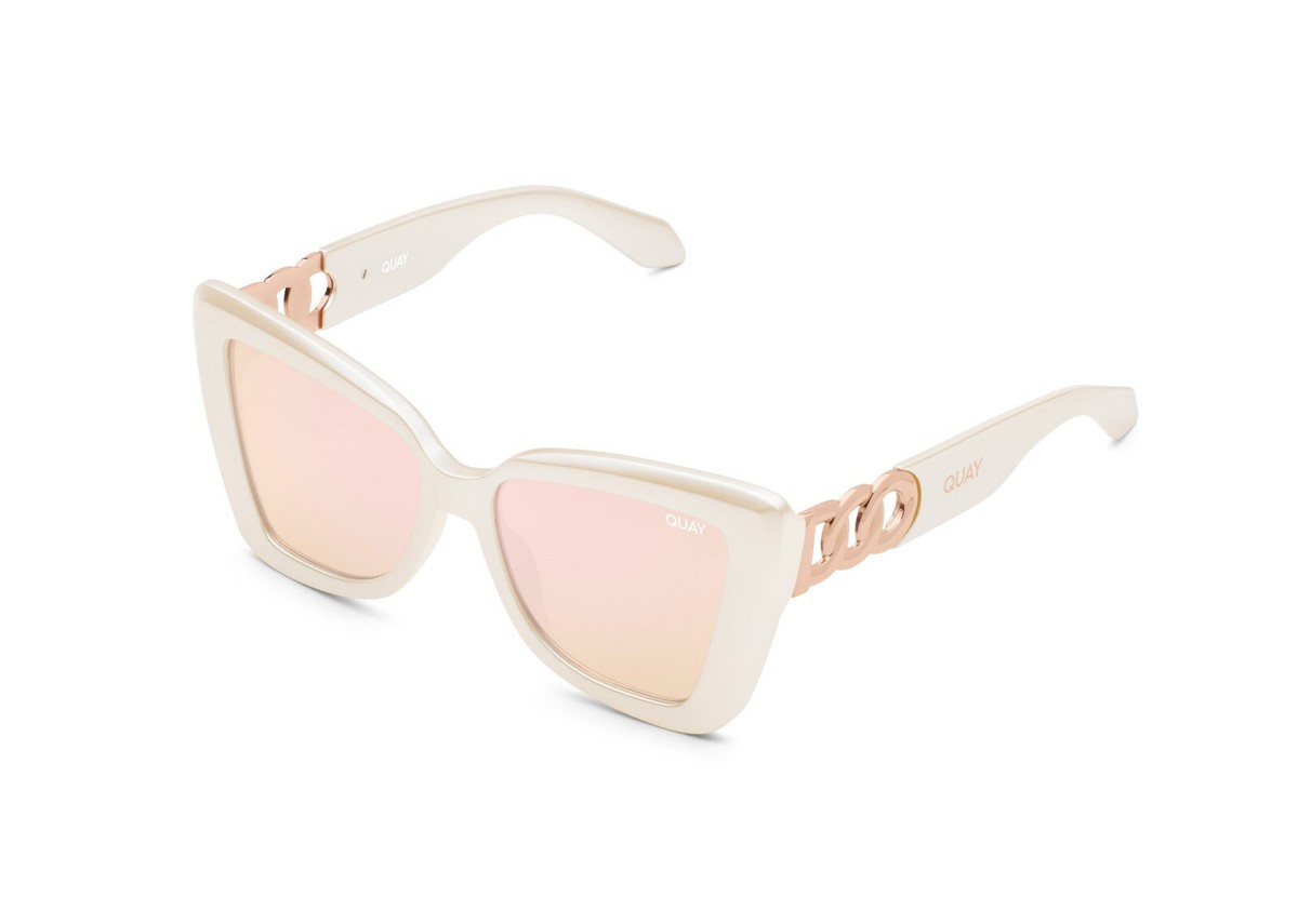 Quay Australia Chain Reaction Pink Cat Eye Sunglasses New 128 New Quay Australia CHAIN REACTION Cat Eye Oversize  main image 4