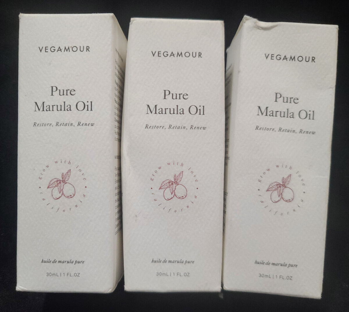 ❤Best Price Rare Lot 4x❤ Vegamour Pure Marula Oil Skin Hair 30ml 