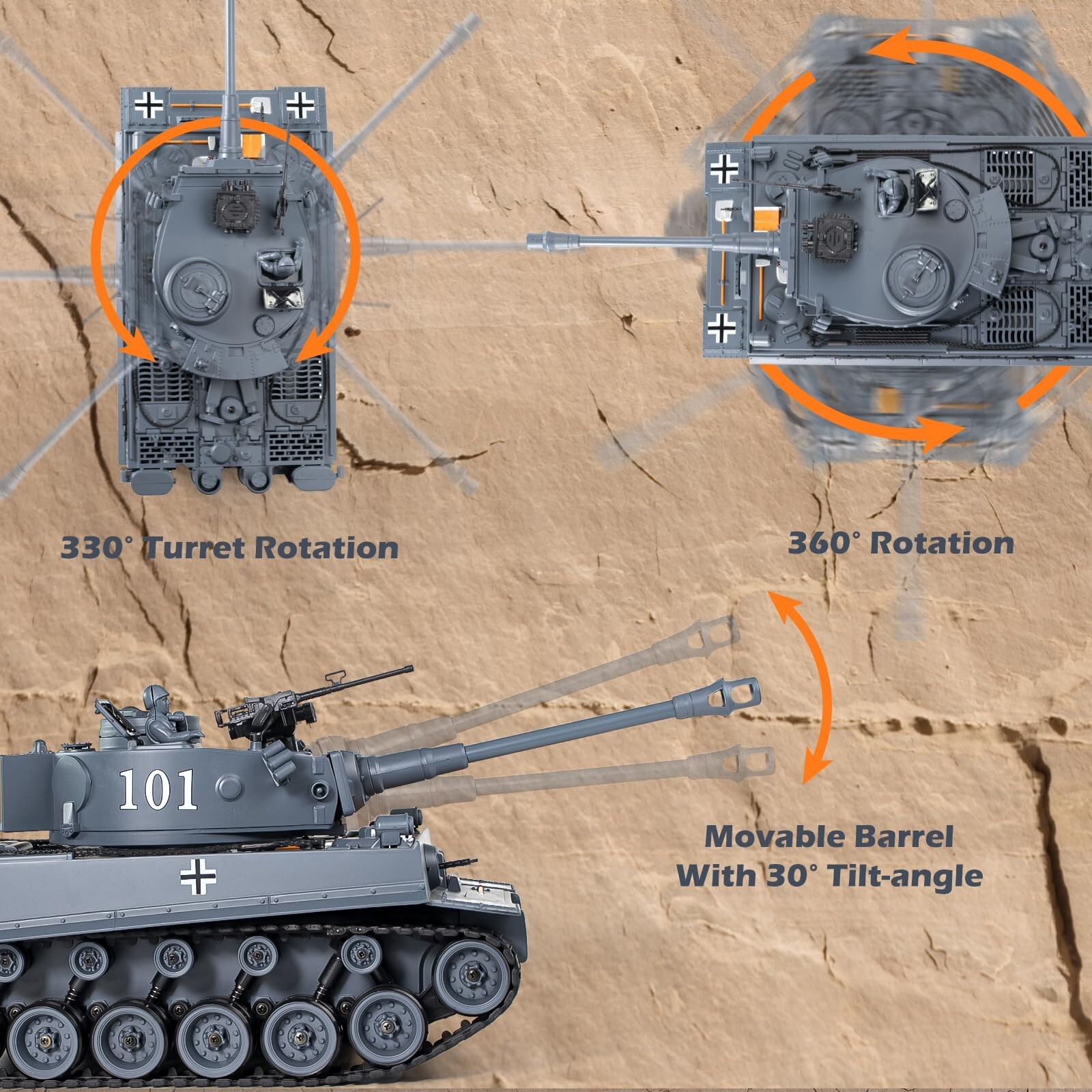 Rc Tank Supdex 1:18 Metal US M4A3 Sherman Remote Control Model