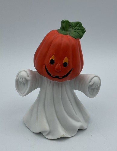 Vintage 4” Halloween Pumpkin Head Ghost Figurine- Taiwan