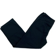 Talbots Womens Straight Leg Dress Pants Black High Waist Stretch 10