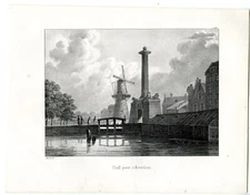 Antique Print-ROTTERDAM-HOFPOORT-CITY GATE-Cloet-1825