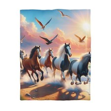 Majestic Horse Duvet Cover - Wild Spirit Decor, Bedroom Aesthetic,