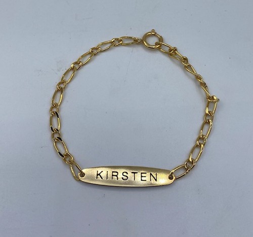 Fine Bracelet Kirsten Gold Plated Gold Name Bracelet Gift - Picture 3 of 3