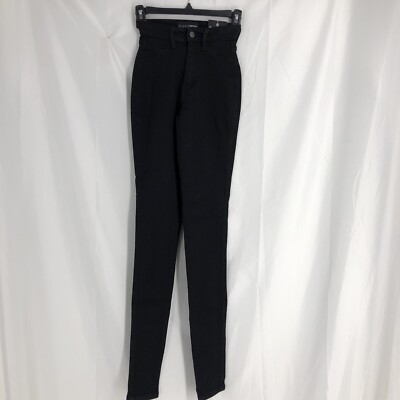 NEW Fashion Nova Jeans Women's 0 Menace Skinny Black Mid Rise Stretch