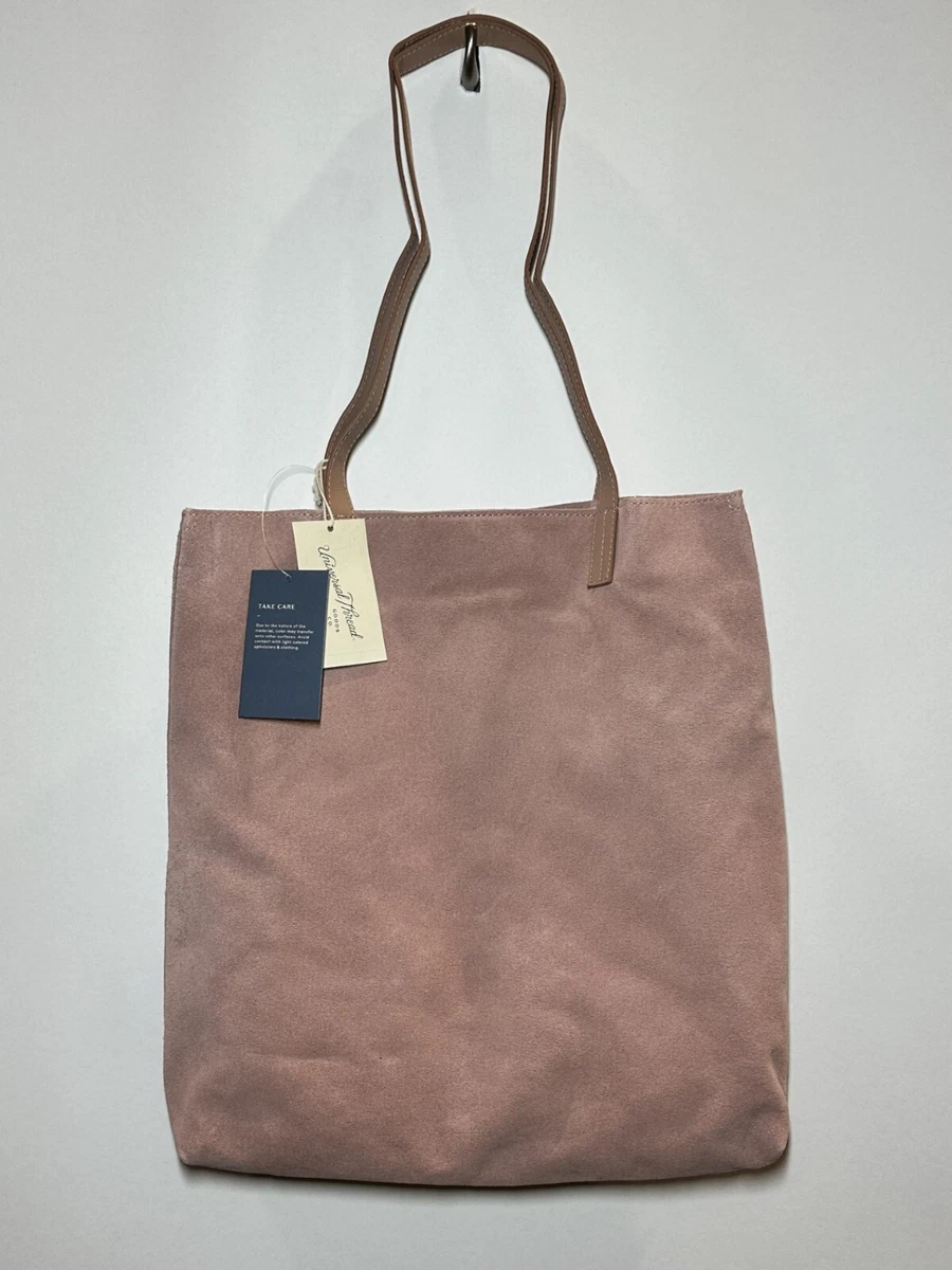 Universal Thread Genuine Suede Large Tote Shoulder Bag Blush Pink