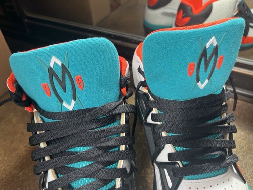 Dikembe Mutombo Adidas Hi Top Men’s 10 Basketball *No Straps* Orange Teal Black - Picture 5 of 16