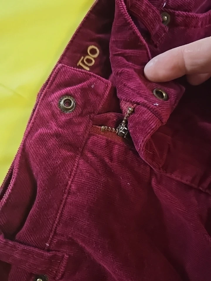 Pantalón corto de pana rojo oscuro Limited Too talla 18 para niñas Foto 4 de 4