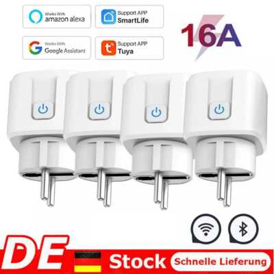 1/2/4x TUYA WiFi Smart Life Socket Plug Steckdosen Buchsen 16A Alexa google DHL