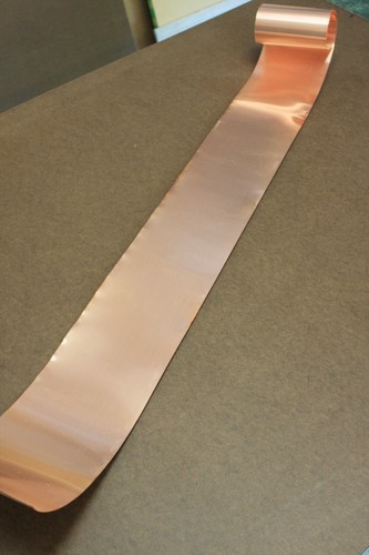 Copper Sheet Metal. 99% Pure. 5 mil (36 gauge). Sizes Vary - See Drop Down Box.