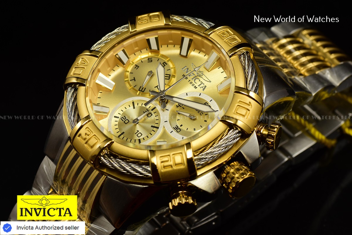 INVICTA ゴールド アナログクォーツ腕時計と付属品付 INVICTA（腕時計(アナログ) ・ ゴールド/金色系）のフリマ