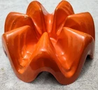 Vintage MCM Frankoma Flame Red Orange Fondu Pot, Votive Warmer Base Only 1960s