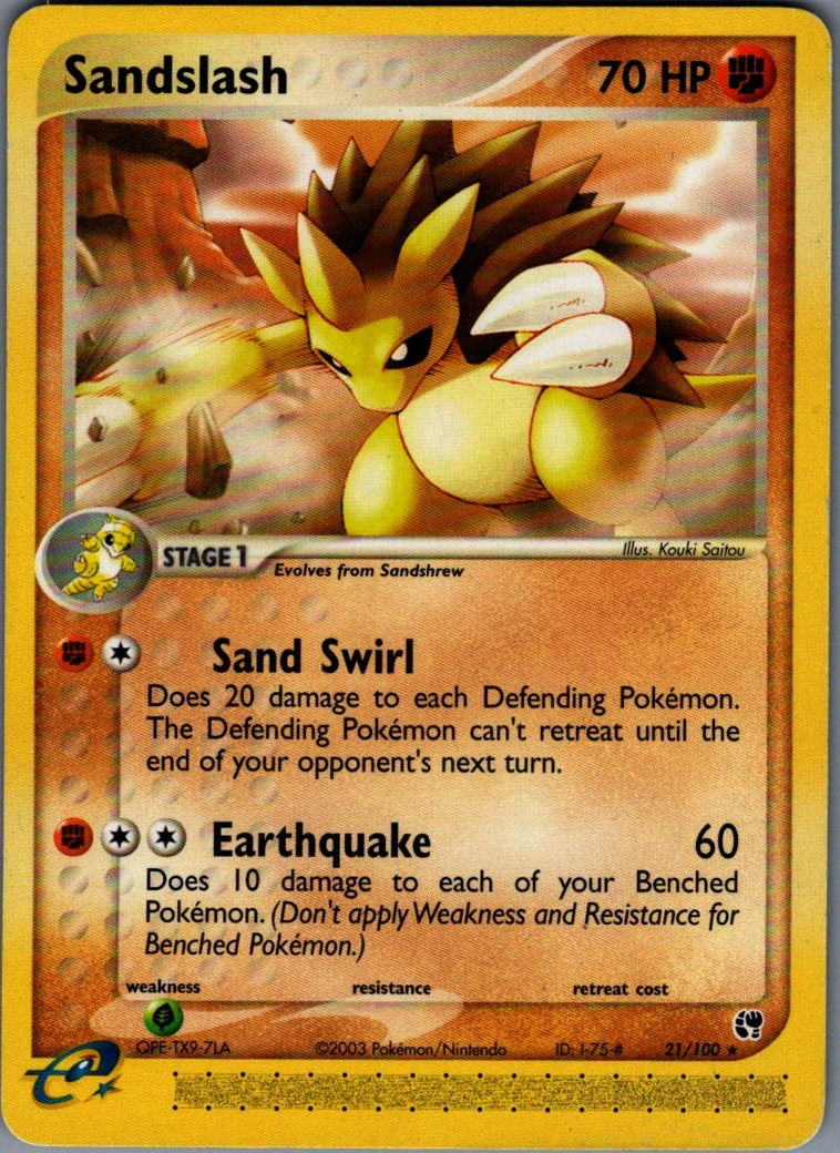Sandslash Rare Sandstorm 21/100 NM