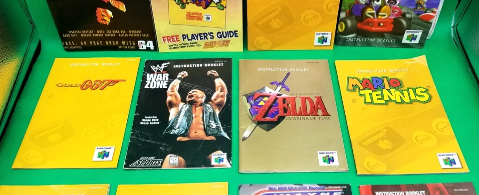 Lote de 11 MANUALES N64 Nintendo 64 folletos de instrucciones y 2 insertos LQQK limpios Foto 3 de 4
